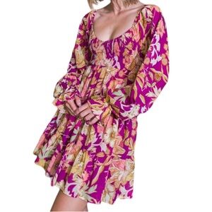 Women's Floral Sweetheart Lined
Babydoll Dress